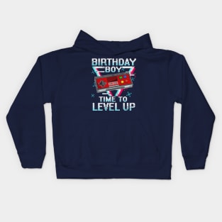 Birthday Boy Time To Level Up Retro Gamer Video Games Kids Hoodie